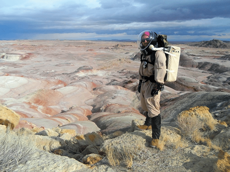 A researcher of the Mars Society's research station in the Utah desert. Photo courtesy of The Mars Society