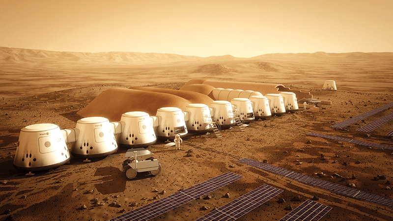 A promotional image for Bas Lansdorp's Mars One project. Image: Bryan Versteeg, Mars One