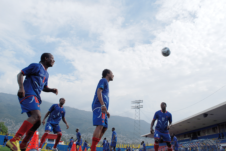 The Haiti football team train a day before their match against the US Virgin Islands. Photo: James Montague