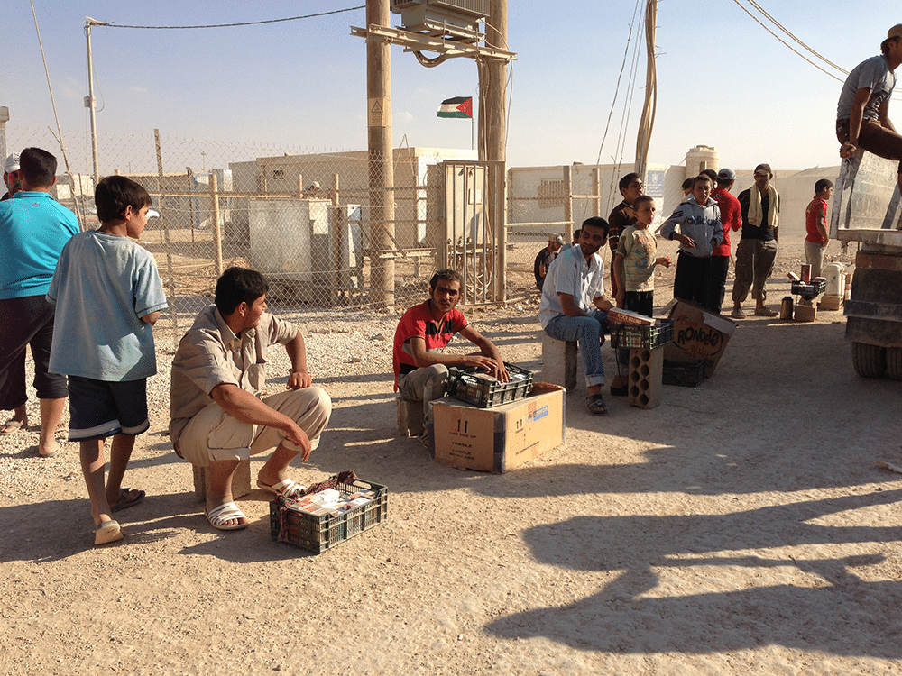 In 2012, shopping options in Zaatari amounted to a handful of people sitting with their goods by the side of the dusty roads. A year later, there were 2,500 shops including 680 large stores. Photo: Sakhr Al-Makhadhi
