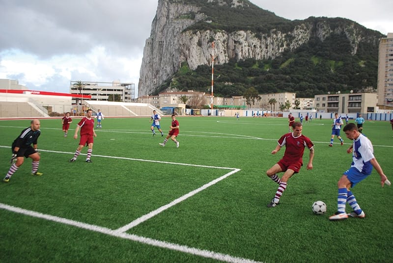 St Joseph’s play Glacis Utd in the local Gibraltar league. Attendance: 30. Photo: James Montague