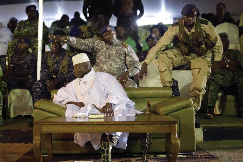 President Yahya Jammeh attends his final rally before the election, November 2016.   Photo: Jerome Delay / AP / PA Images