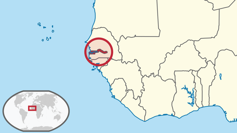 The Gambia, West Africa.  Image: Wikimedia Commons