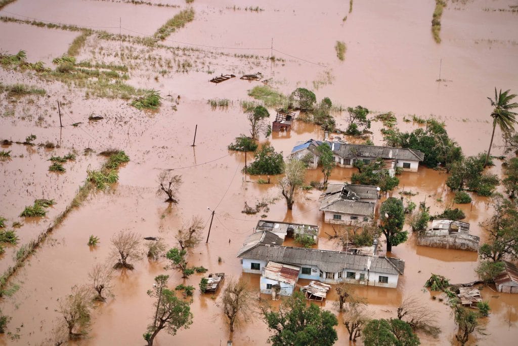  An aerial photo shows a flooded area of Buzi in central Mozambique, 20th March