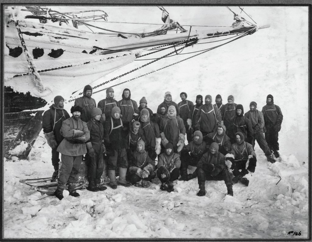 The crew on the frozen Weddell Sea