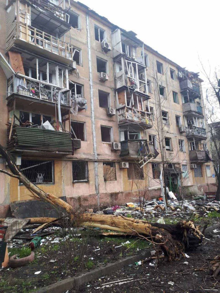Maria’s former apartment in Mariupol after it was hit by a Russian shell